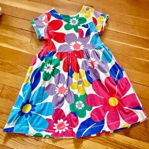 Mini Boden 7-8Y Floral Print Soft Jersey Dress with Pockets